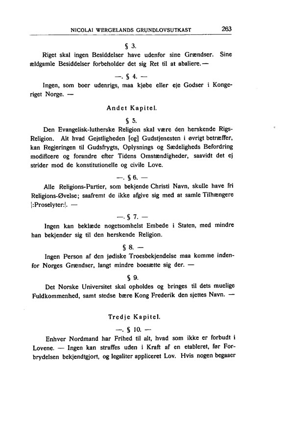 2.01	Norges grunnlov av 17. mai 1814, første side med Grunnloven § 2. Stortingsarkivet,  nr. 1 i Stortingets Indre arkiv.
